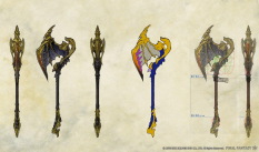 Concept art of Axe Design from Final Fantasy XIV: A Realm Reborn