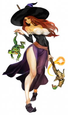 Concept art of the sorceress from Dragon's Crown