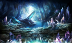 Concept art of a quartz cave from Dragon's Crown
