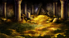 Concept art of a treasure room from Dragon's Crown