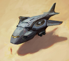 Concept art of a skyranger from XCOM: Enemy Unknown