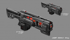 Concept art of a laser assualt rifle from XCOM: Enemy Unknown