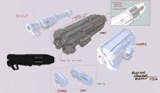 Concept art of a blaster launcher from XCOM: Enemy Unknown
