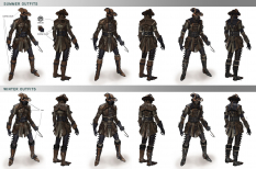 Joe the Night Stalker Alternative Outfits - concept art from Assassin's Creed III by Johan Grenier