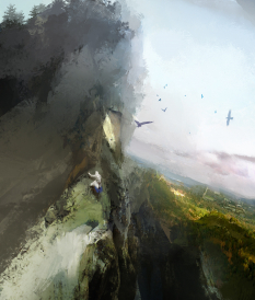 Climbing the Mountain - concept art from Assassin's Creed III by Khai Nguyen