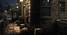 Dark Alley - concept art from Assassin's Creed III by Gilles Beloeil