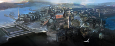 New York Aerial View - concept art from Assassin's Creed III