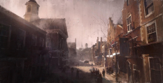 New York Street - concept art from Assassin's Creed III by William Wu
