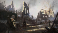War Torn New York District - concept art from Assassin's Creed III by Gilles Beloeil