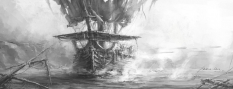 Naval Battle - concept art from Assassin's Creed III by Khai Nguyen