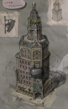 Building Concept - concept art from Gravity Rush
