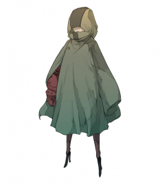 Cloaked Yunica - concept art from Gravity Rush