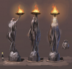 Statue - concept art from Gravity Rush by Takeshi Oga