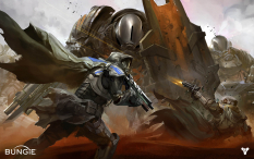 Concept art of a battleground from Destiny