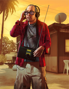 Concept art of nervous Ron from Grand Theft Auto V