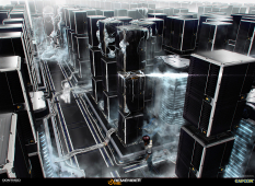Concept art of the server maze from Remember me by Gary Jamroz