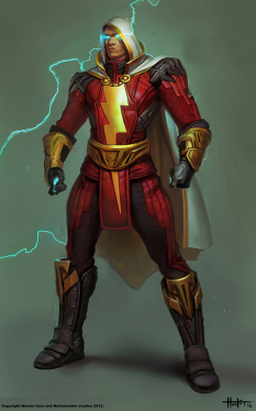 Concept art of Shazam from Injustice: Gods Among Us by Hunter Schulz