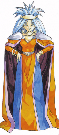 Concept art of Queen Zeal from Chrono Trigger by Akira Toriyama