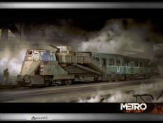 Concept art of an armored train from Metro: Last Light by Vlad Tkach
