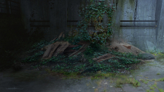 Concept art of overgrown junk from The Last of Us by Aaron Limonick