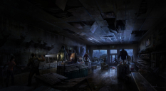Concept art of the interior of a store from The Last of Us by Aaron Limonick