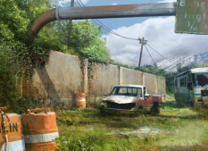 Concept art of a freeway from The Last of Us by John Sweeney