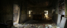 Concept art of a house from The Last of Us by John Sweeney
