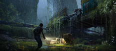 Concept art of an overpass from The Last of Us by John Sweeney