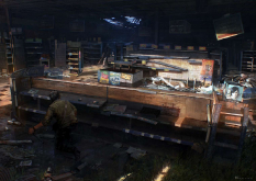 Concept art of sneaking through the store from The Last of Us by Maciej Kuciara