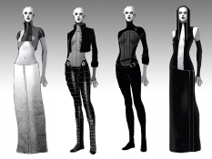 Concept art of asari concepts from Mass Effect 2