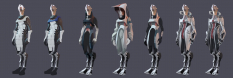 Concept art of Mordin Solus concepts from Mass Effect 2 by Benjamin Huen