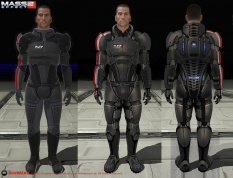 Concept art of the updated N7 armor from Mass Effect 2 by Matt Rhodes