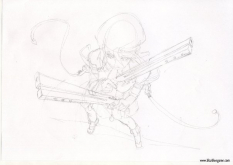 Concept Art of Noel Vermillion from BlazBlue: Calamity Trigger