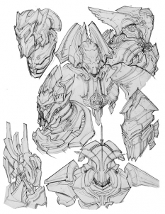 Concept art of angelic figures from Darksiders by Paul Richards