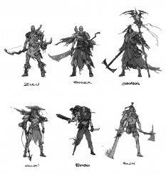 Concept art of hunters from Darksiders by Paul Richards