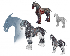 Concept art of riders from Darksiders by Paul Richards
