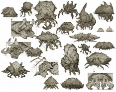 Concept art of canopy spiders from Darksiders by Paul Richards