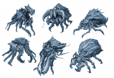 Concept art of a spider baby from Darksiders by Paul Richards