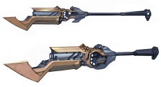 Concept art of an angelic weapon from Darksiders by Paul Richards
