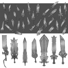 Concept art of a blade from Darksiders by Paul Richards