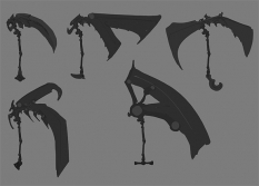 Concept art of a scythe from Darksiders by Paul Richards