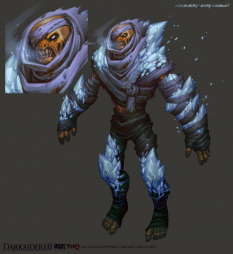 Concept art of an Ice Mummy from Darksiders II by Avery Coleman