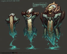 Concept art of Ostegoth Artifacts from Darksiders II by Avery Coleman