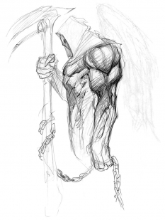 Concept art of Death Side Sketch from Darksiders 2