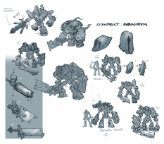Concept art of Constructs from Darksiders 2 by Paul Richards