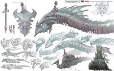 Concept art of Eternal Throne Serpent from Darksiders 2 by Nick Southam