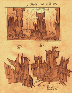 Concept art of Crystal Spire from Darksiders 2 by Paul Richards
