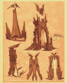 Concept art of Crystal Spire from Darksiders 2 by Paul Richards