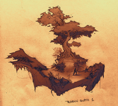 Concept art of Maker Forest from Darksiders 2 by Paul Richards