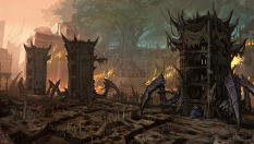 Concept art of Tree Fort from Darksiders 2 by Nick Southam